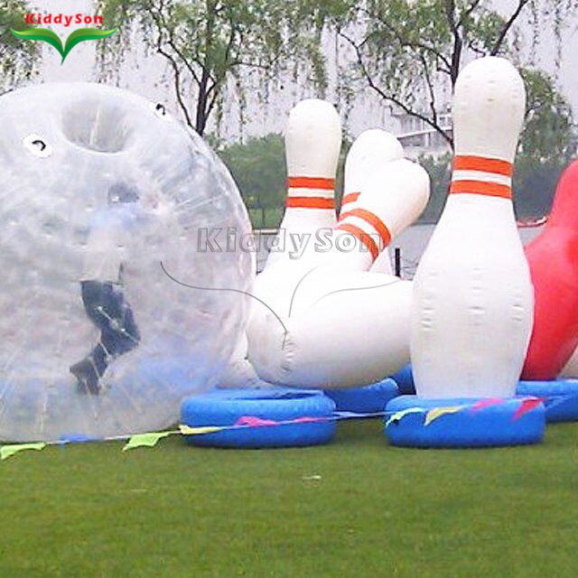 New Arrival Funny games inflatable bowling set for adult inflatable human bowling with Track and zorb