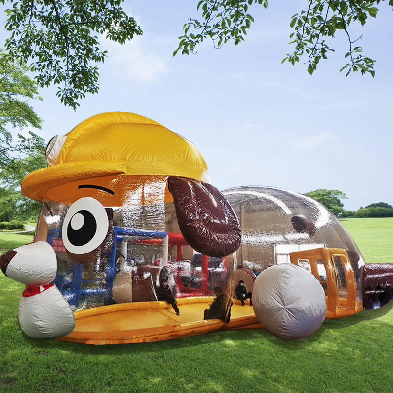 Outdoor or  indoor playground kids inflatable house with the slides children play park equipment Transparent dogs