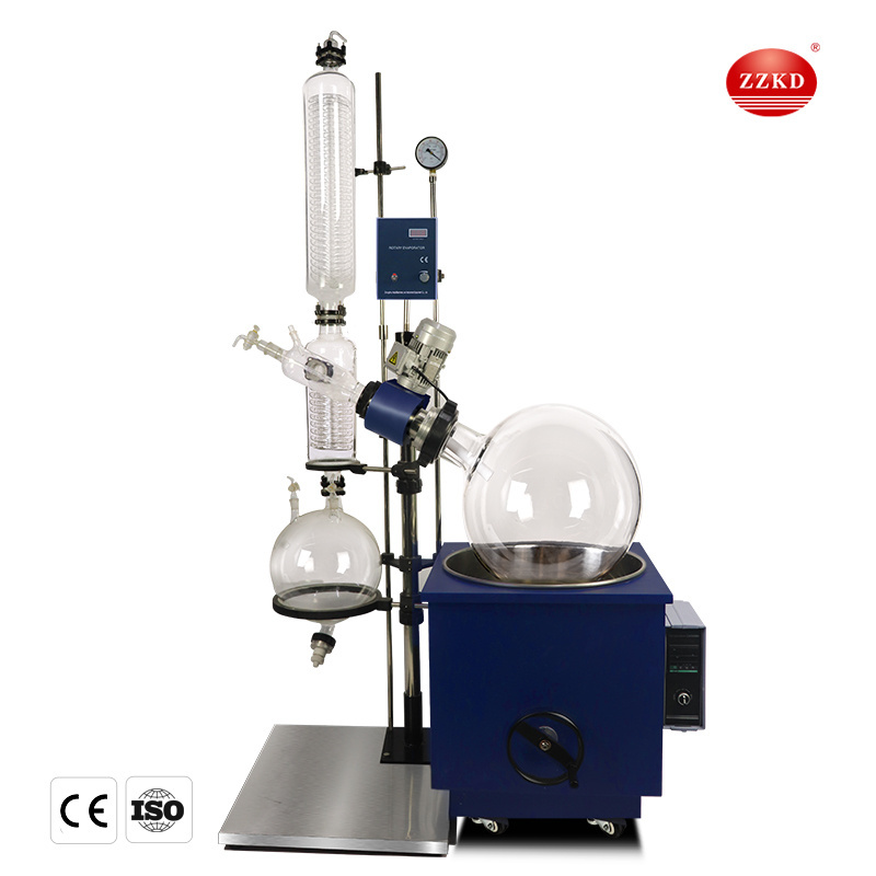 ZZKD 50L New Rotary Evaporator including 3 layer Vertical Coiled Condenser and 20L Receiving Flask USA warehouse in stock