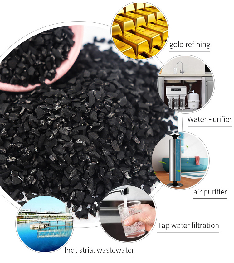 Activated charcoal granules /coconut shell activated carbon /carbon activado para oro