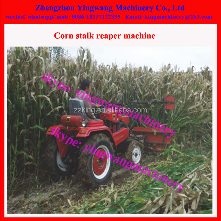 Self-propelled diesel engine reed hemp flax / maize corn stalk reaping harvesting machine / green pepper chili stalk cutter