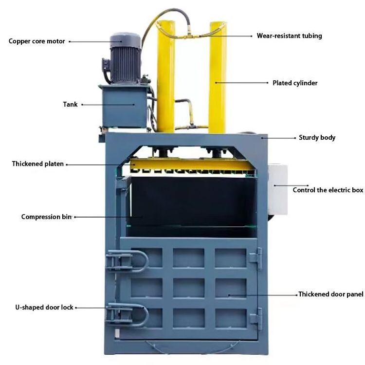 PET waste plastic bottles baler machine / ring pull zip top can baler / cardboard carton paper baler machine