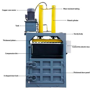 PET waste plastic bottles baler machine / ring pull zip top can baler / cardboard carton paper baler machine