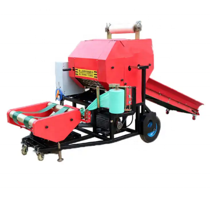 diesel mini grass hay corn square baler machine tractor/making bale wrap silage plastic machine