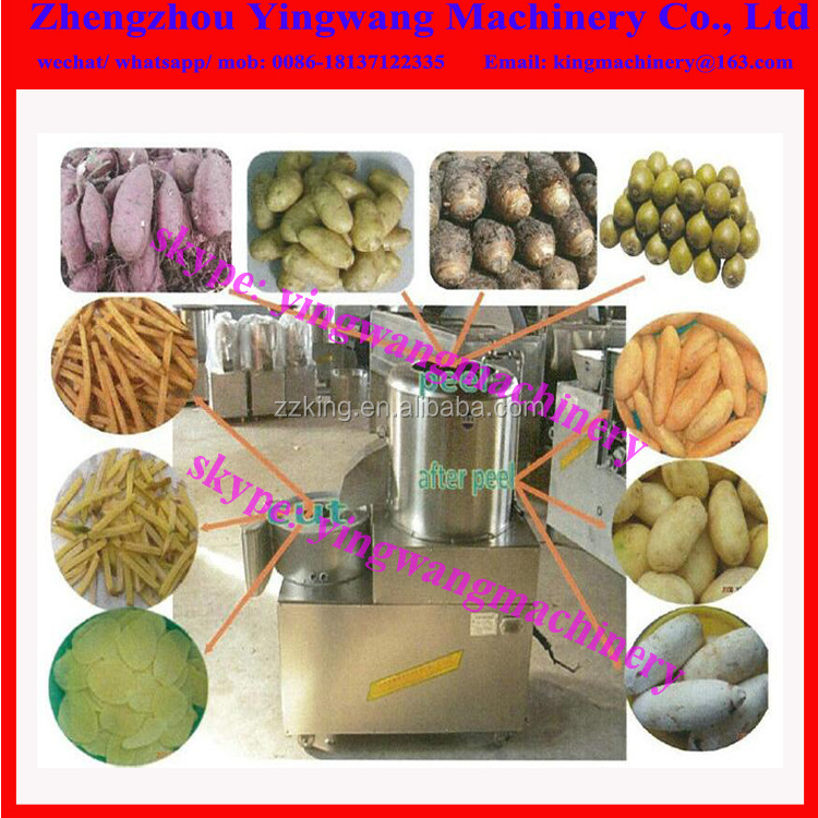 Vertical type potato peeler chipper / taro washer cleaner slicer cutter machine