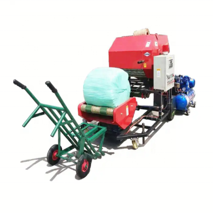 diesel mini grass hay corn square baler machine tractor/making bale wrap silage plastic machine