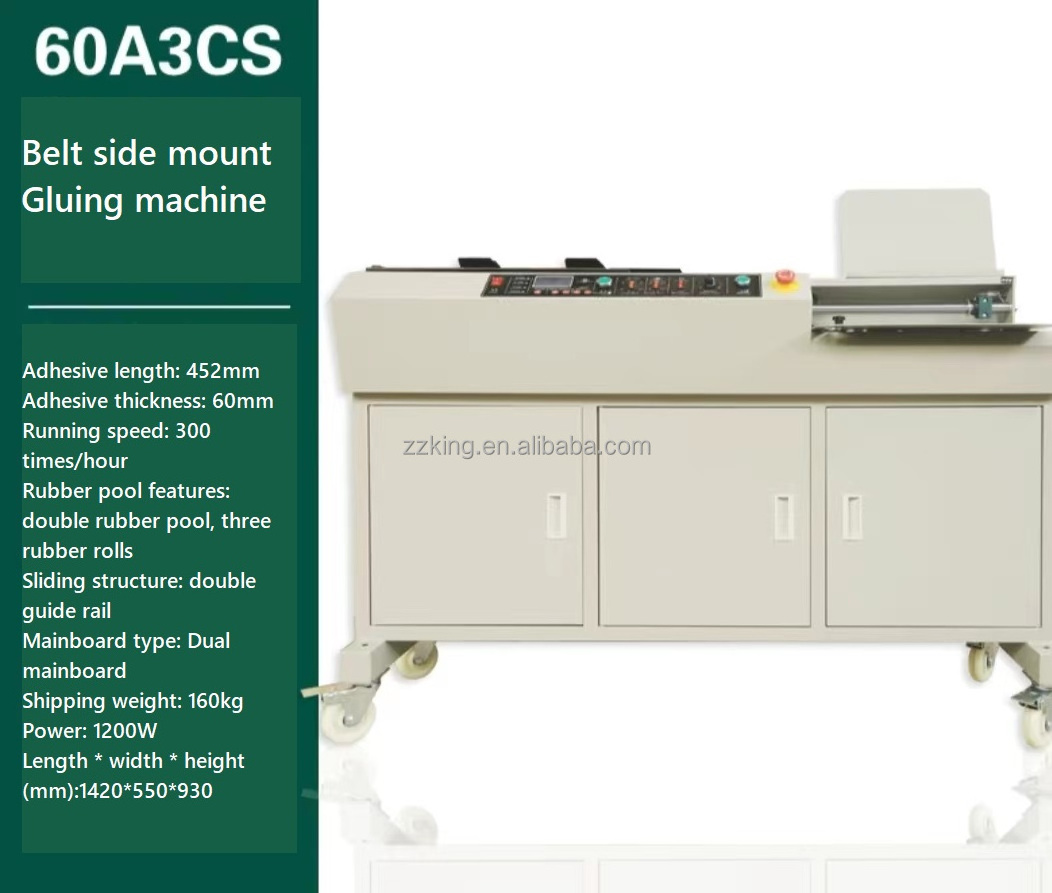 A3 A4 Automatic Glue Binding Machine With Side Glue  A3 452mm Book Perfect Binder Front Perfect Binding Machine