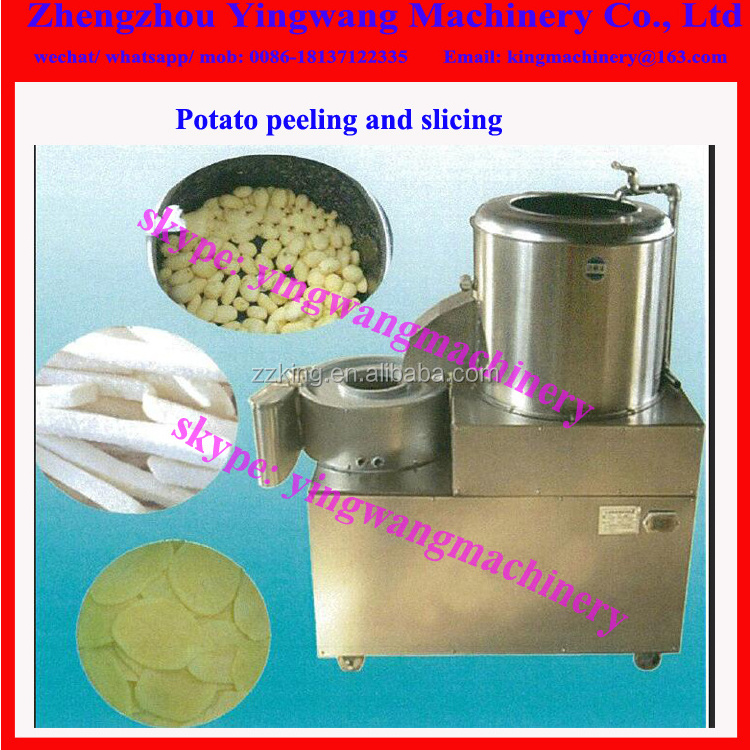 Vertical type potato peeler chipper / taro washer cleaner slicer cutter machine