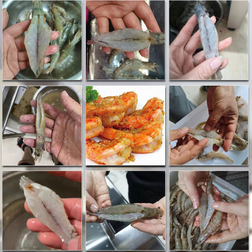 Fast processing shrimp back peeling machine