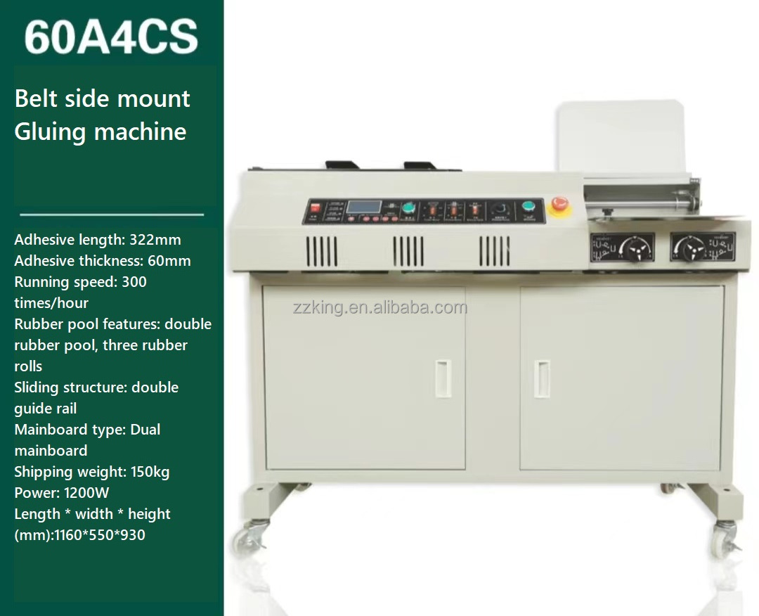 A3 A4 Automatic Glue Binding Machine With Side Glue  A3 452mm Book Perfect Binder Front Perfect Binding Machine