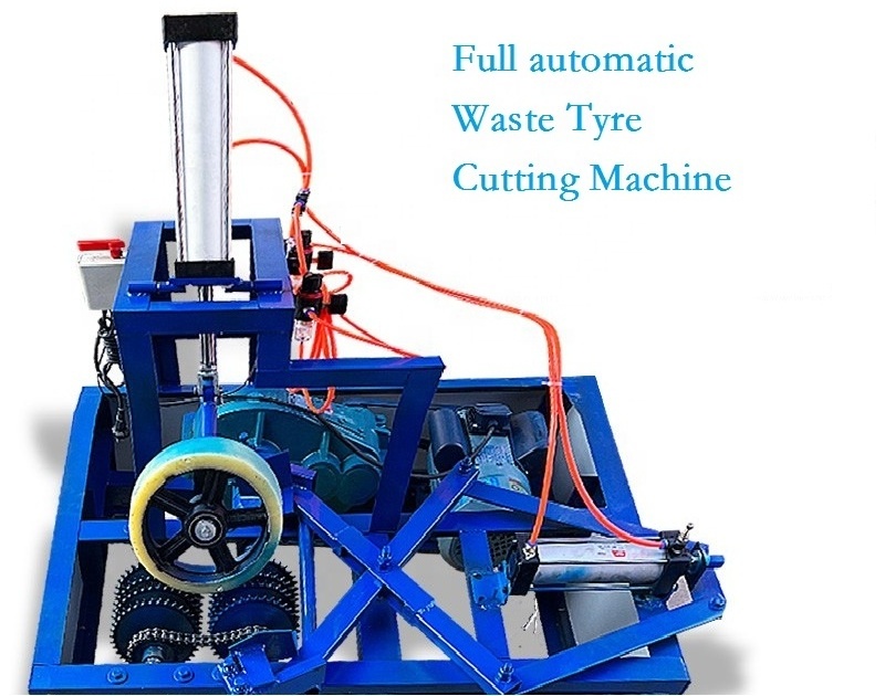 old Waste scrap tyre tread sidewall cutting Recycling machine scrap tyre cut in 3 pieces machine automatic