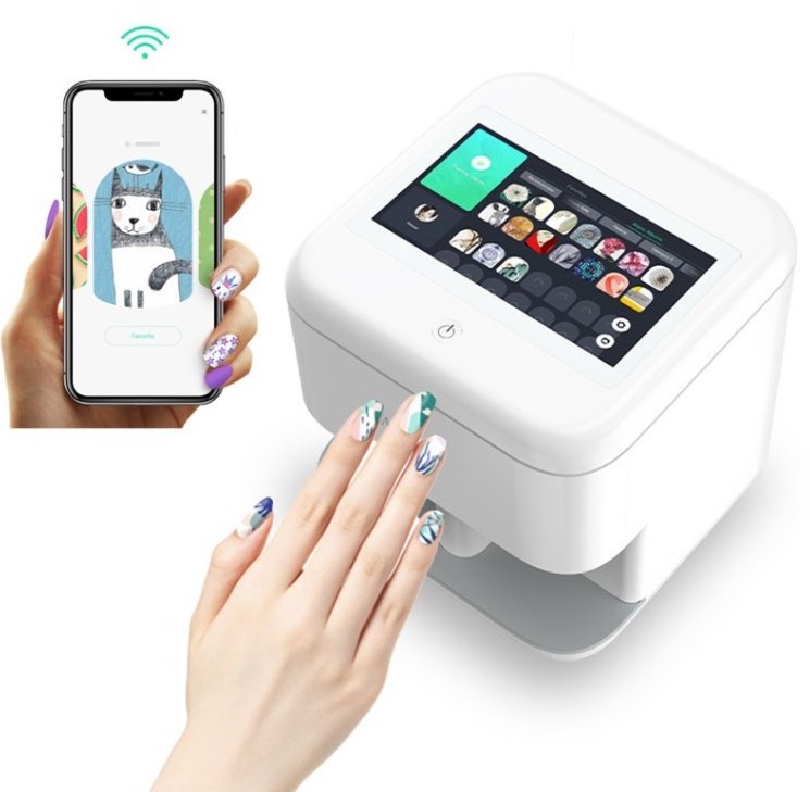 portable auto DIY nail art picture printer 3D digital nail polish sticker painting machine with ink cartridge o2 nail printer