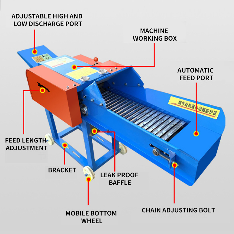 Farm Use Silage Cow Feed Grass Chaff Cutter Machine with Diesel Engine and Grinder Fodder cutting machine