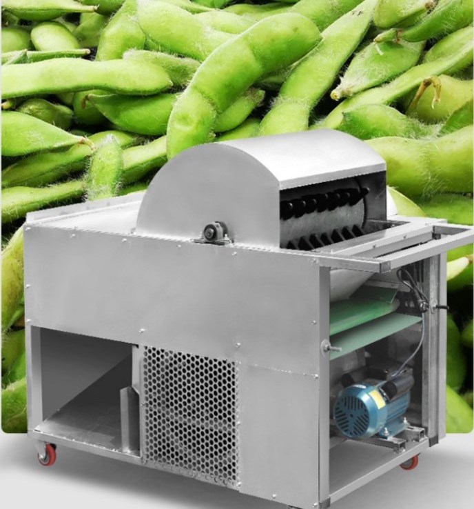 edamame picking shelling machine/soya pea pod hulling picker/grean bean processing harvesting machine