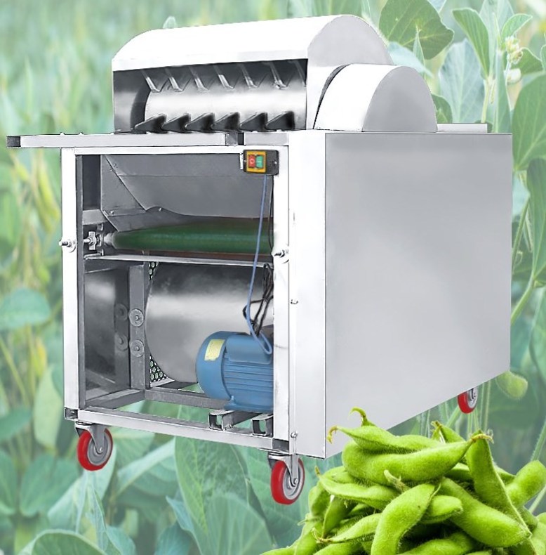 edamame picking shelling machine/soya pea pod hulling picker/grean bean processing harvesting machine