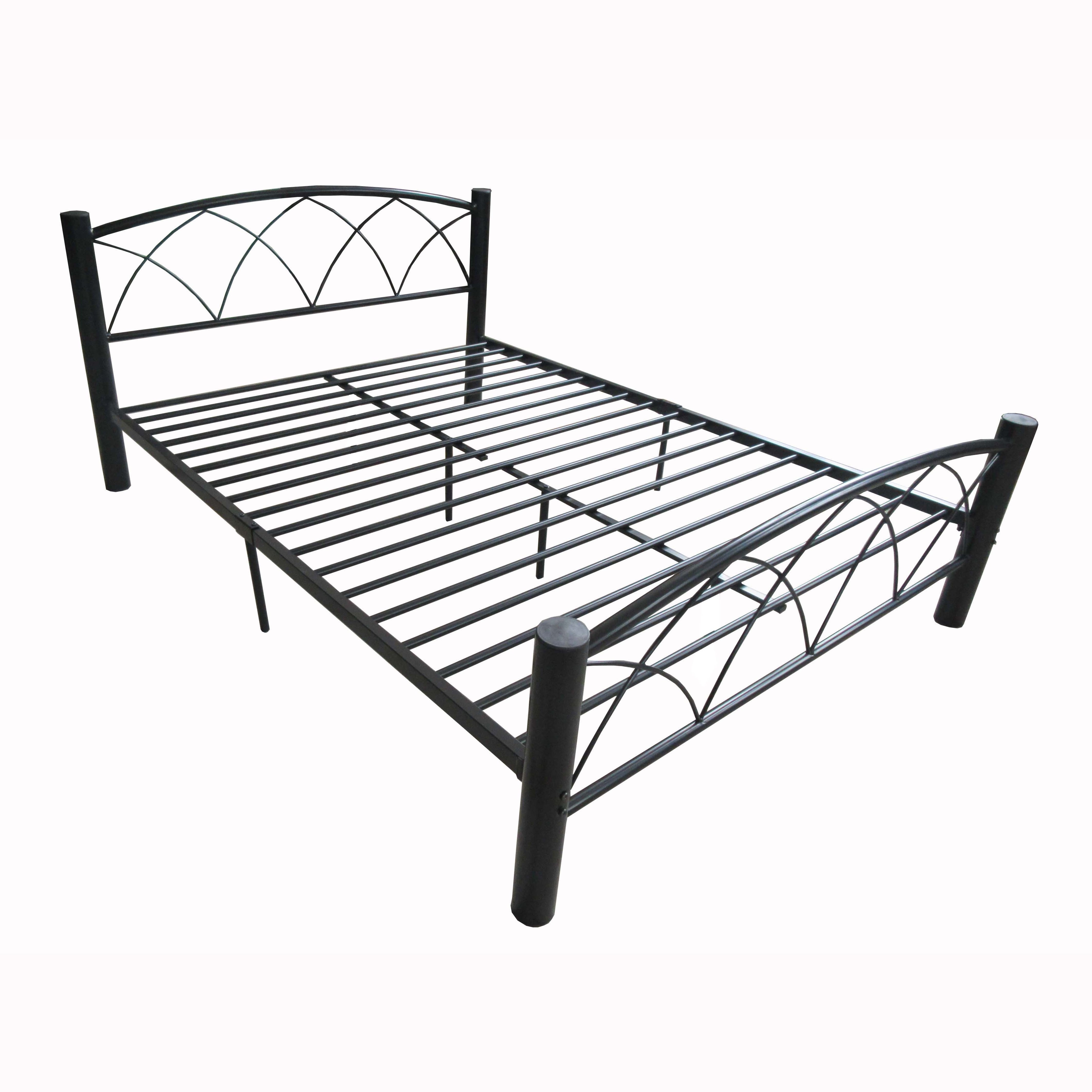 Black Power Coating Twin Size Bed Full Or Queen Metal Single Bed