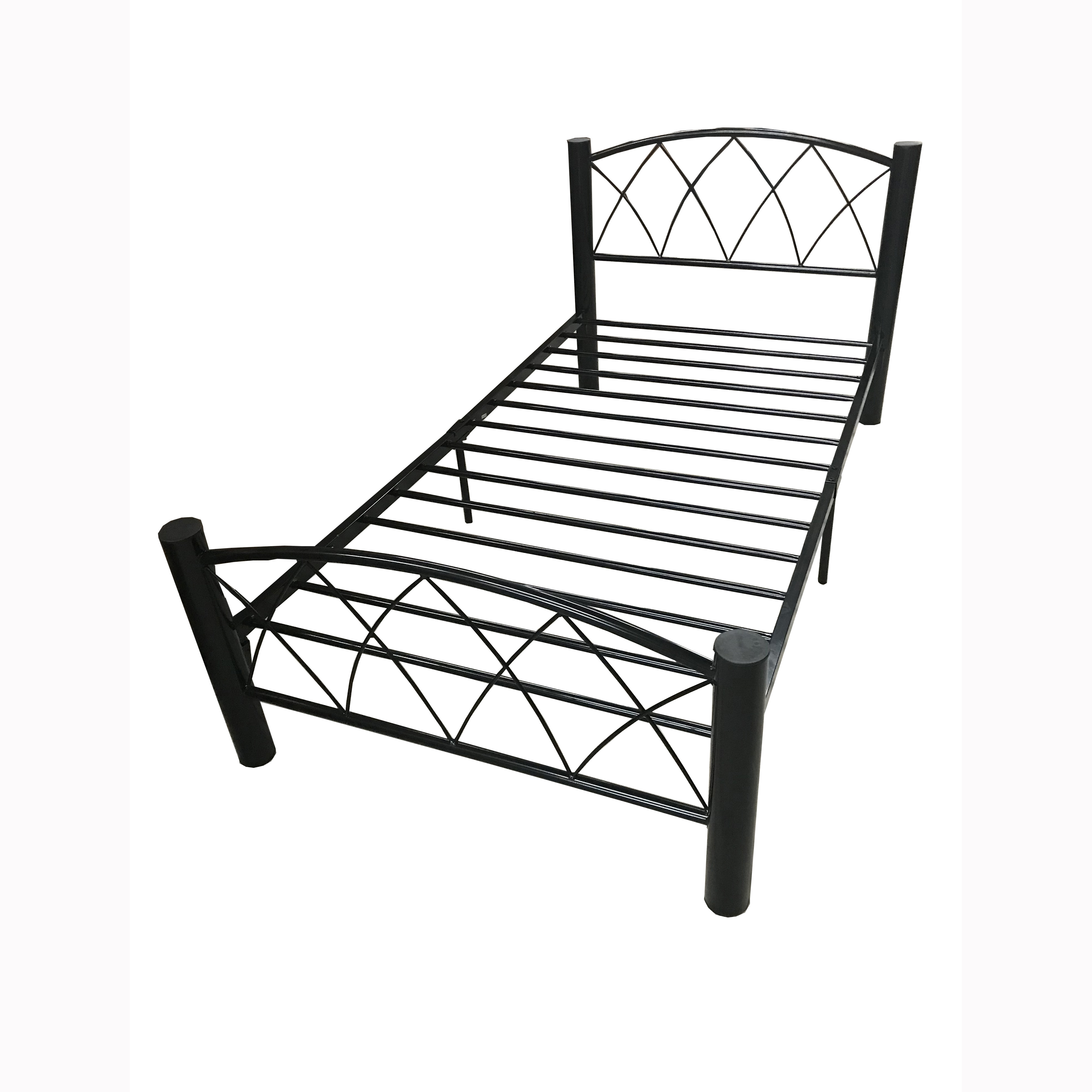 Black Power Coating Twin Size Bed Full Or Queen Metal Single Bed