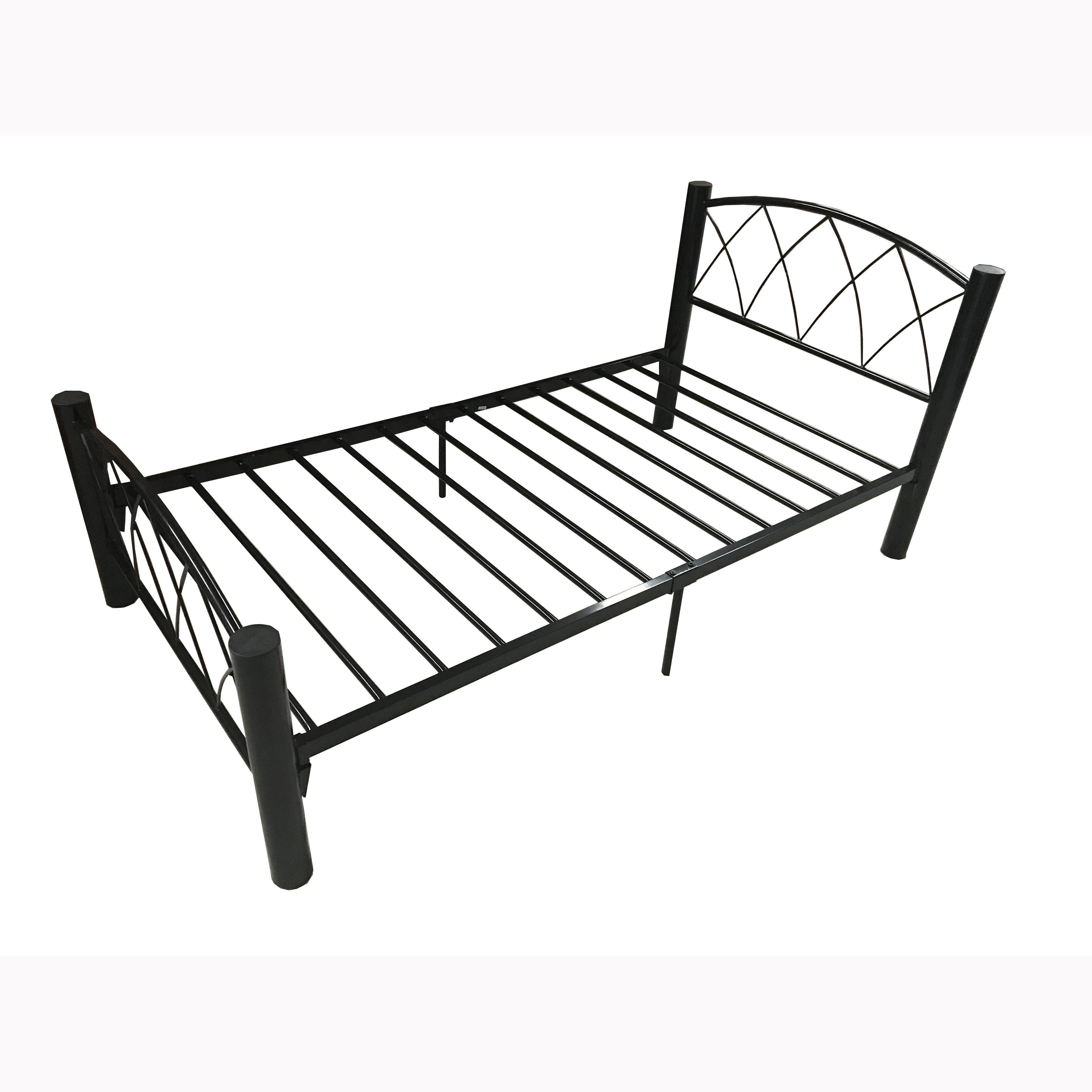 Black Power Coating Twin Size Bed Full Or Queen Metal Single Bed