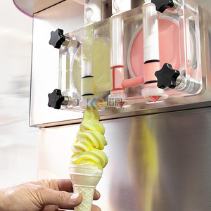 2024 Oceanpower New Ice Cream Machine Snack Commercial Frozen Yogurt Maker Air Pump Soft Ice Cream Vending Machine Mcdonalds