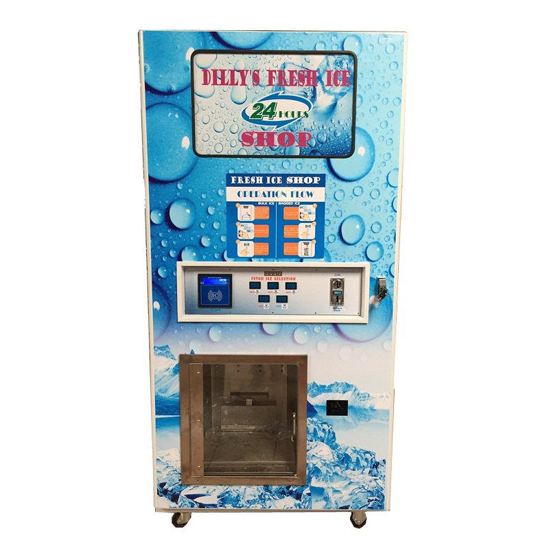 2022 320Kg/day Automatic Ice Vending Machine Ice Cube Making and Selling Equipment 24 Hour Service Shop