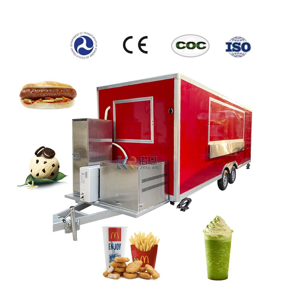 2024 New Street Food Vending Cart Vintage Food Truck Mobile Food Trailer Sale With Free Shipping