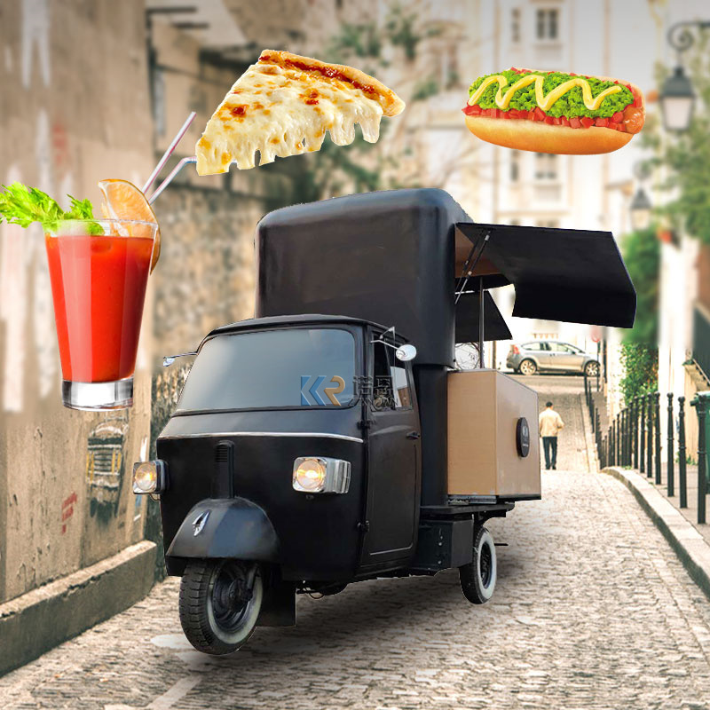 OEM Mobile Pizza Food Cart Fast Food Truck with Full Kitchen Customized 3 Wheel Electric Tricycle Breakfast Vending Van for Sale