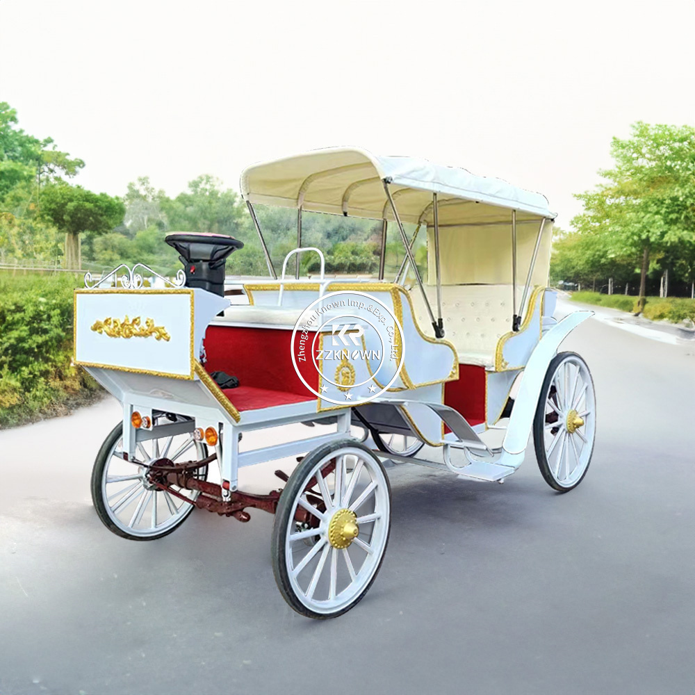 2024 OEM Electric Boat Type Horse Drawn Carriage Customized Fairy Tale Princess Sightseeing Cart Wagon With CE Certification