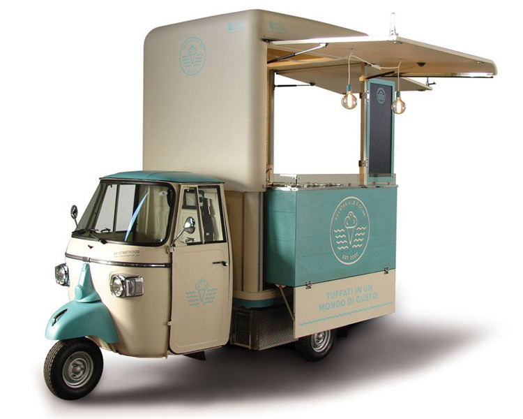 OEM Electric Gasoline Tuk Tuk Ape Cart Restaurant Candy Vending Tricycle Mobile Mini Food Truck