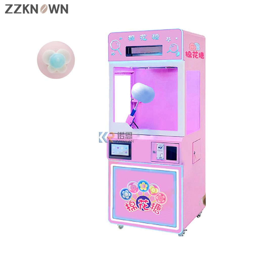 Automatic Robot Cotton Candy Vending Machine Automatic Sweets Colored Sugar Candy Floss Dispenser for kids