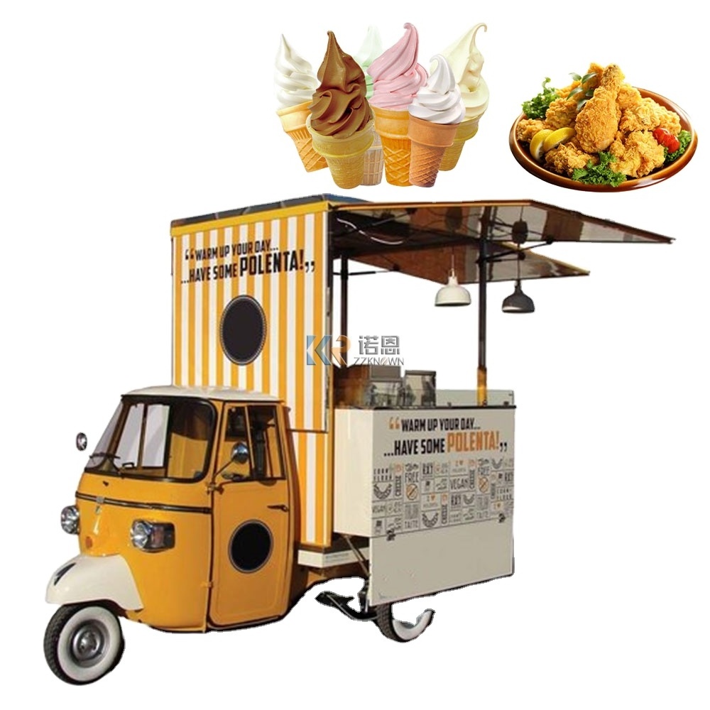 2024 Hot Sale Food Cart Food Trailer Van Electric Mobile tuk tuk Tricycle Food Truck Vending Car for sale