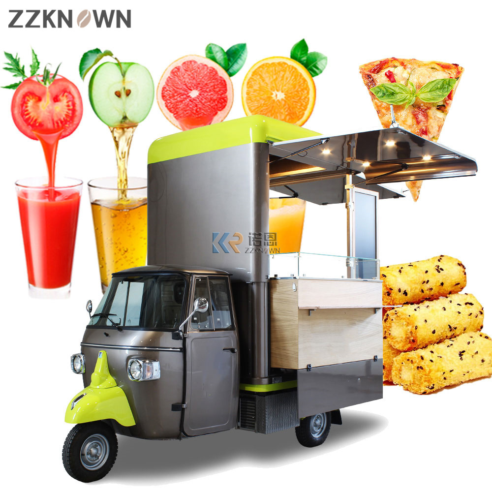 2024 Hot Sale Food Cart Food Trailer Van Electric Mobile tuk tuk Tricycle Food Truck Vending Car for sale