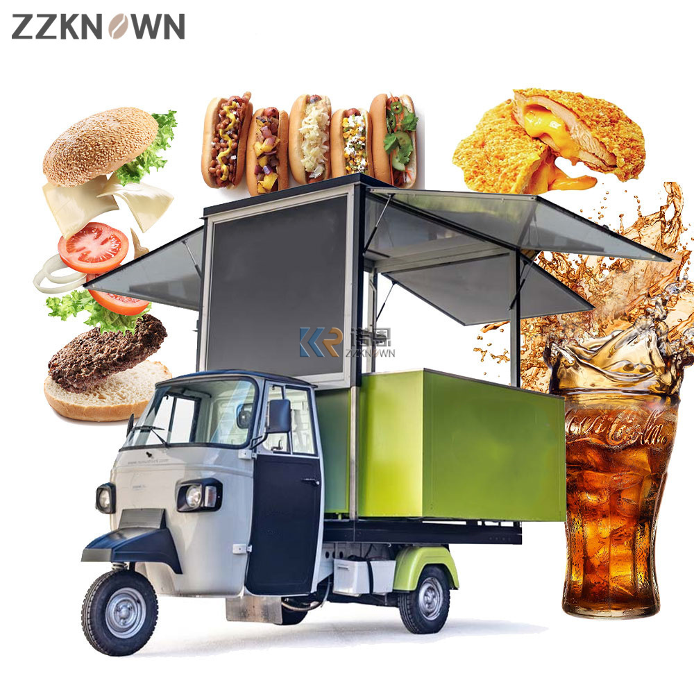 2024 Hot Sale Food Cart Food Trailer Van Electric Mobile tuk tuk Tricycle Food Truck Vending Car for sale