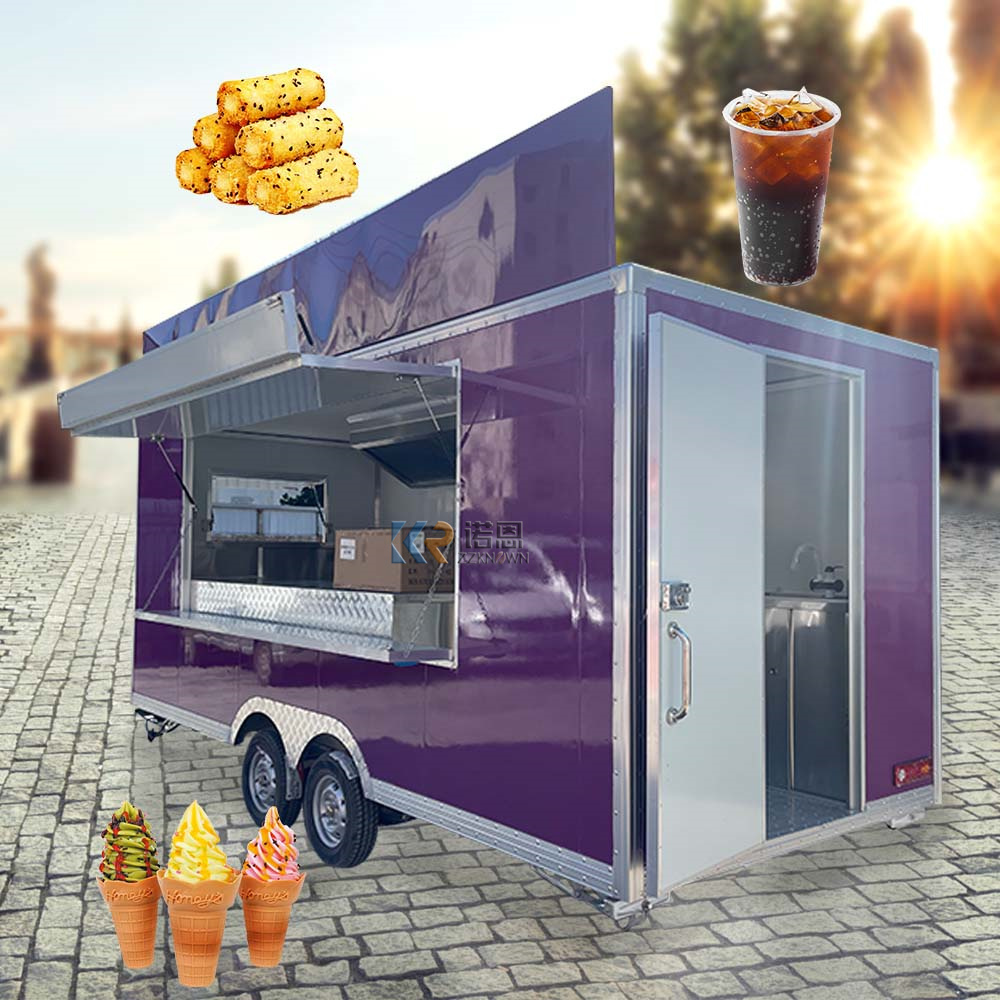 Stainless Steel bbq Food Trailer Mobile Ice Cream Cart For Sale Fast food truck container  With Ce Certification