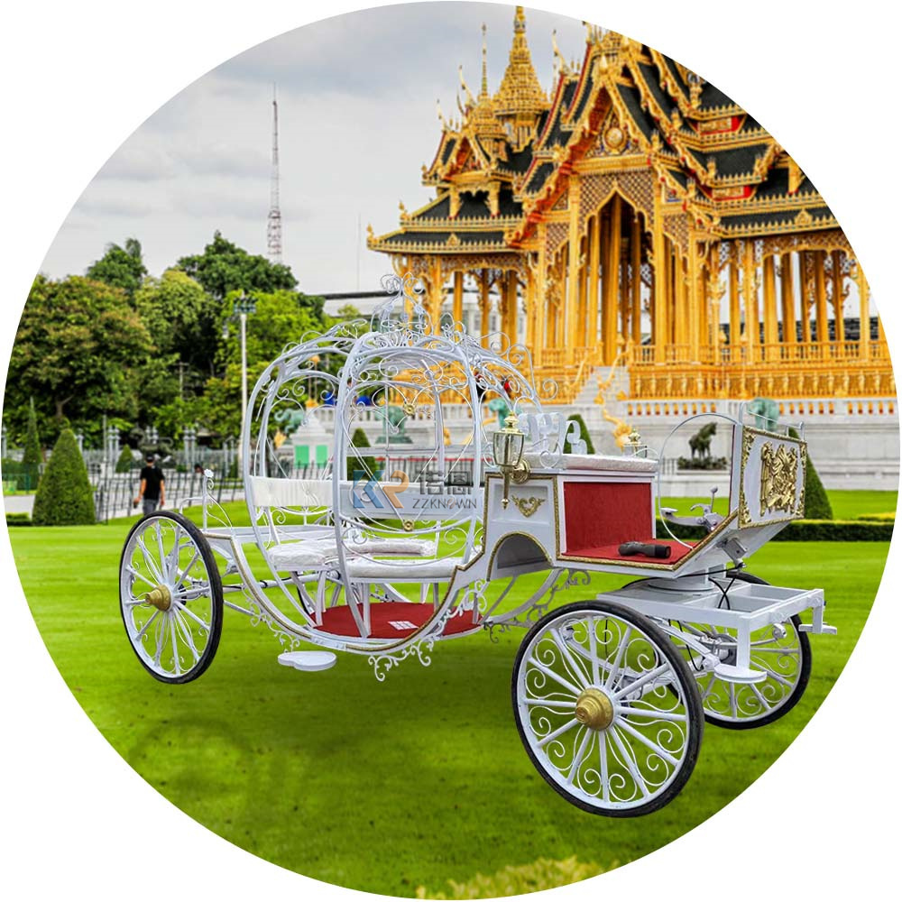 2024 Luxury Gold State Coach Horse Drawn Carriage With Electric Power Classical Royal Horse Carriage