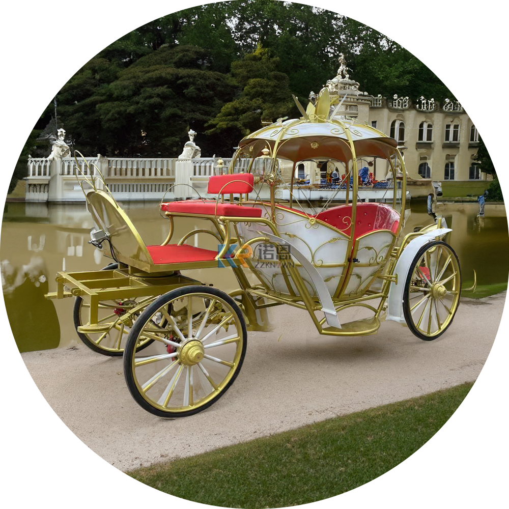 2024 Hot Sell European Style Pumpkin Horse Carriage High Power Wedding Princess Pumpkin Carriage  Luxury Horse Carriage