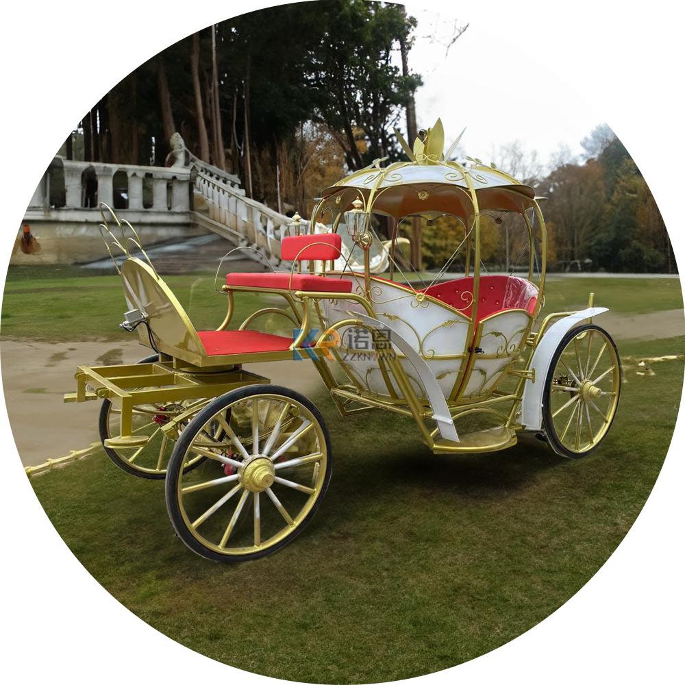 2024 Hot Sell European Style Pumpkin Horse Carriage High Power Wedding Princess Pumpkin Carriage  Luxury Horse Carriage