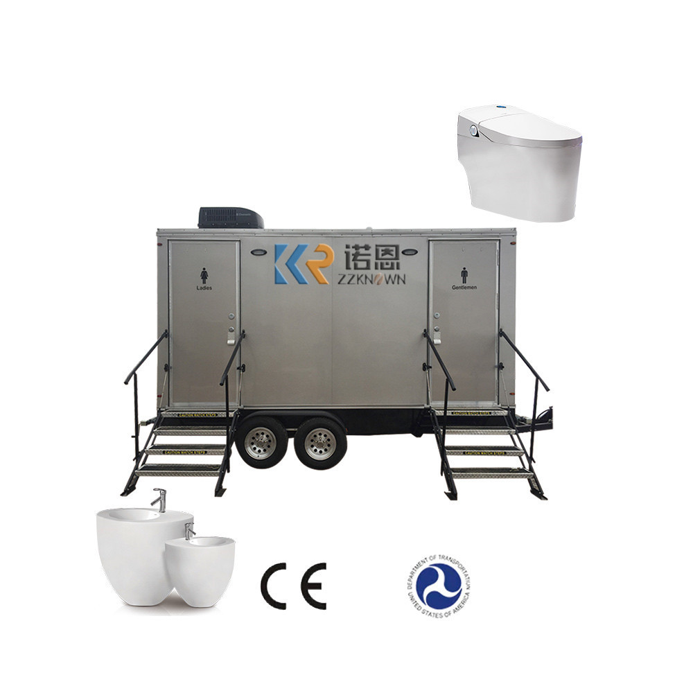 2024 Prefab Portable Mobile Public Zoo Park Truck Trailer Toilet Restroom Mobile Toilet WC With Shower For Sale