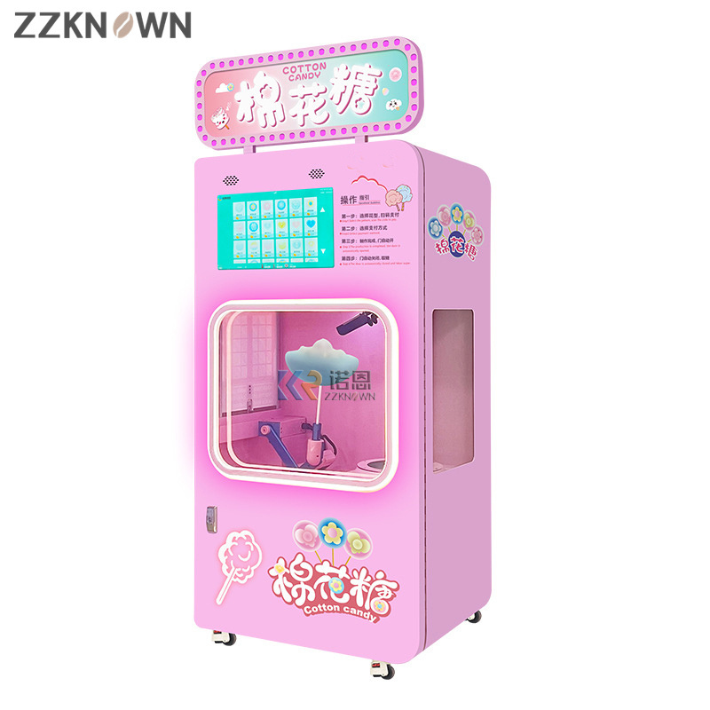 2024 Best Sell Electric Commercial Factory Automatic Cotton Candy Vending Machine Floss Flower Candy Machine