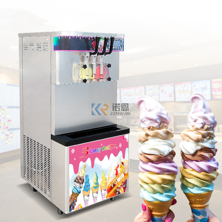 CE Approval Commercial Soft Ice Cream Machine 3 Flavor Mobile Ice Cream Maker for Sale Frozen Yogurt Machine