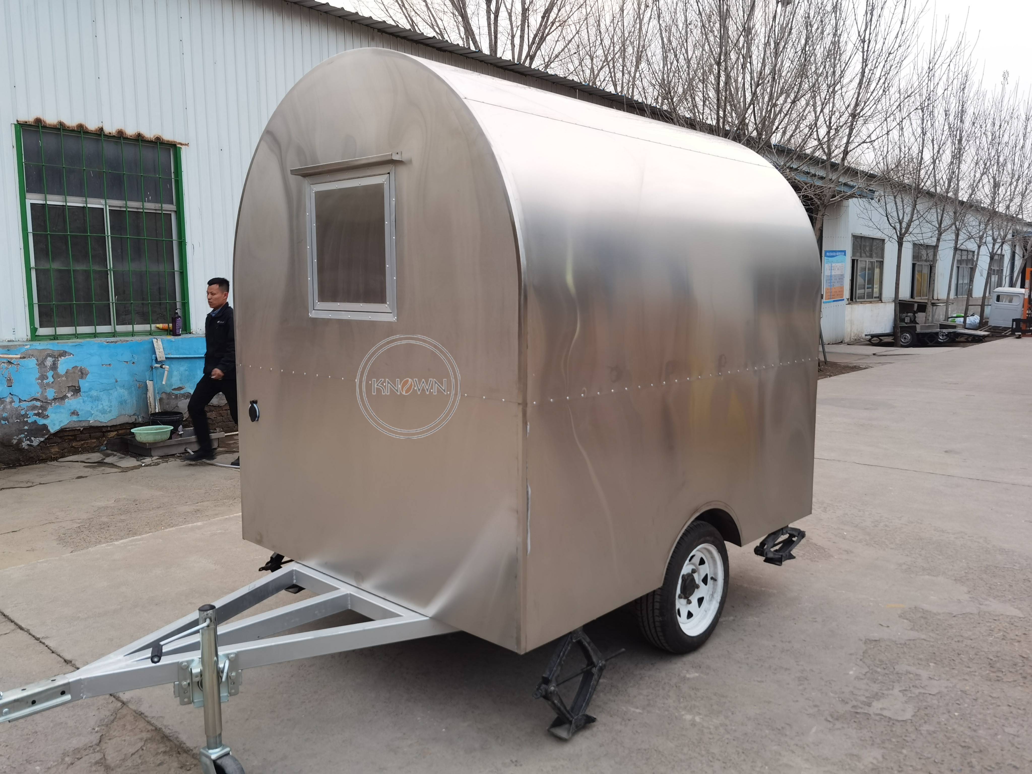 Stainless Steel Mobile Outdoor Hand Push Food Kiosk Customized Fast Food Trailer for Sale Ice Cream Hot Dog Cart