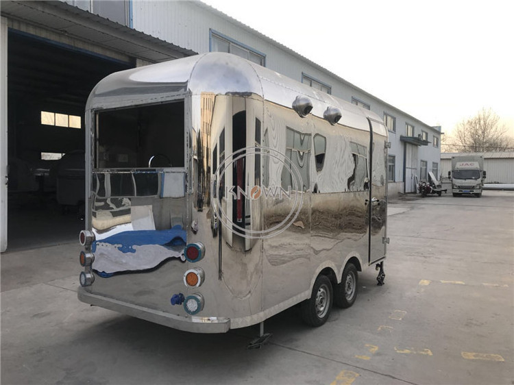 OEM Stainless Steel Food Concession Trailer Mobile Food Truck Customized Coffee Ice Cream Cart for Sale Europe