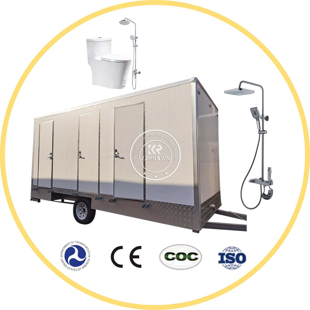 2024 Portable Outdoor Toilet Trailer Mobile Toilet Trailer Movable Luxury Vip Mobile Bathroom And Restroom