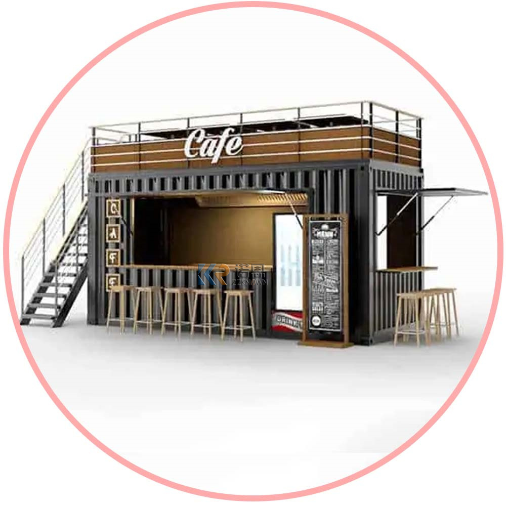 2024 Hydraulic Side Expandable Container Shop Food Van Coffee Bar Kiosk Prefabricated Mobile Container Houses