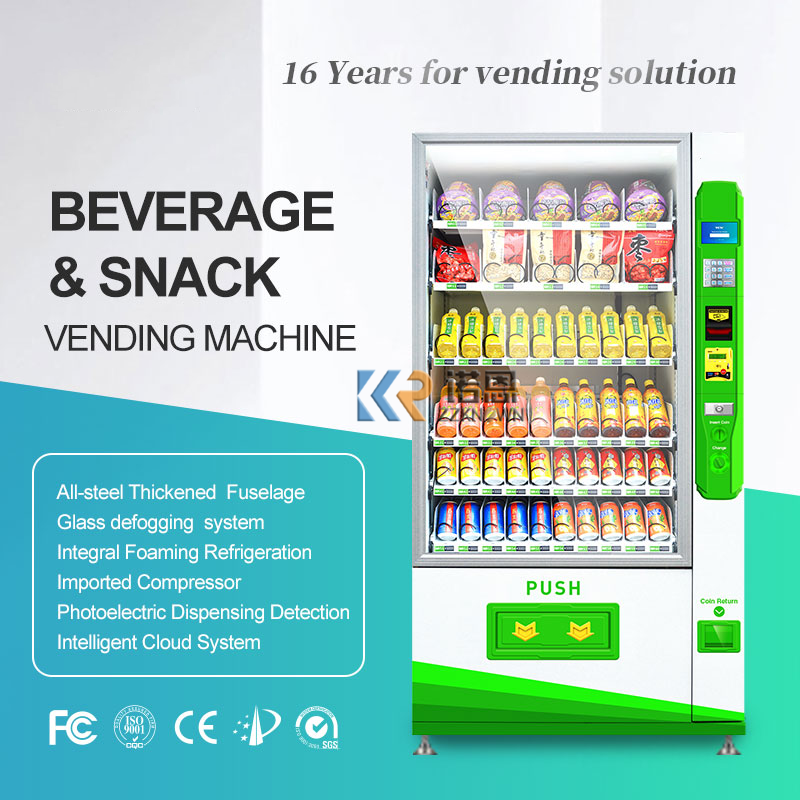 2024 24 Hours Coin Operated Vending Machine for Foods and Drinks Automatic Touch Screen Snack Drink Vending Machine