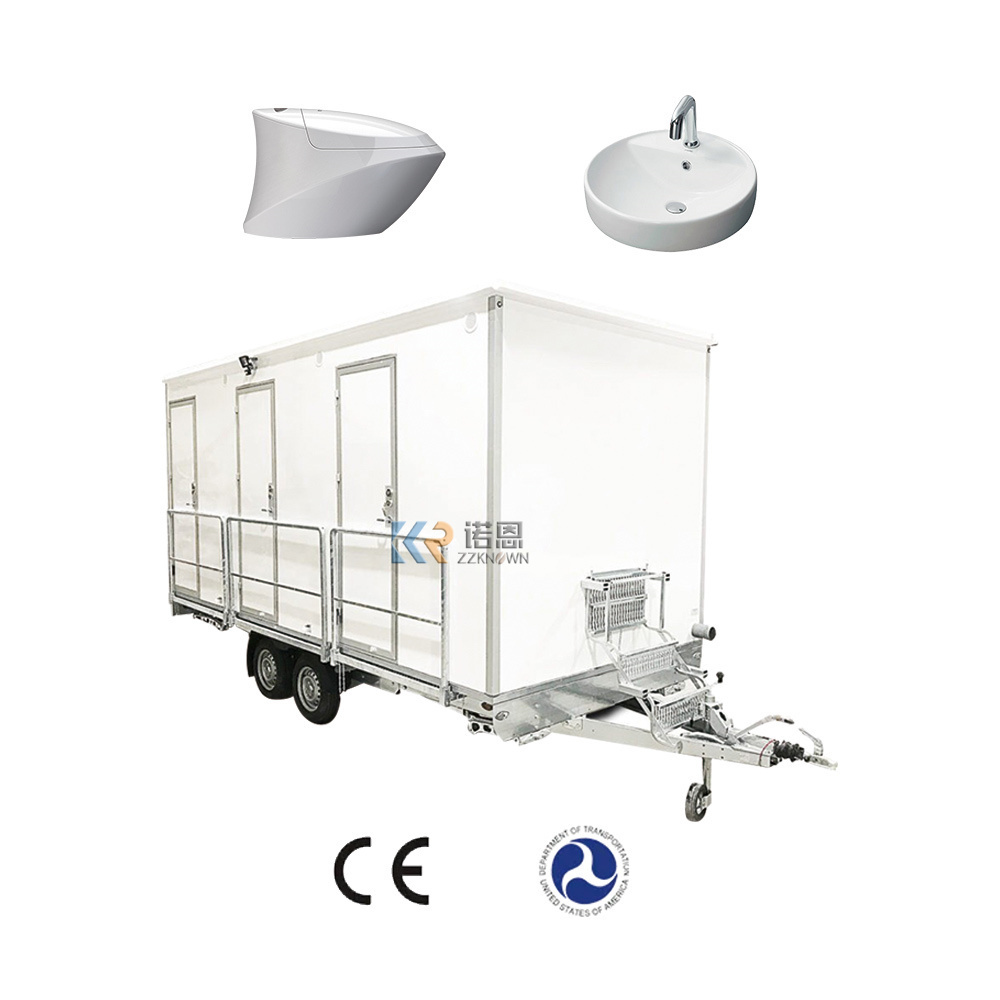 2024 Wholesale Container Frame 20 Ft Double Toilet Block Mobile Toilet With Trailer Detachable Restroom Washing Room