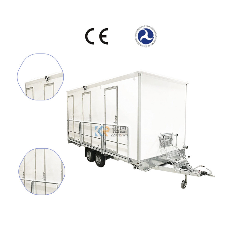 2024 Wholesale Container Frame 20 Ft Double Toilet Block Mobile Toilet With Trailer Detachable Restroom Washing Room