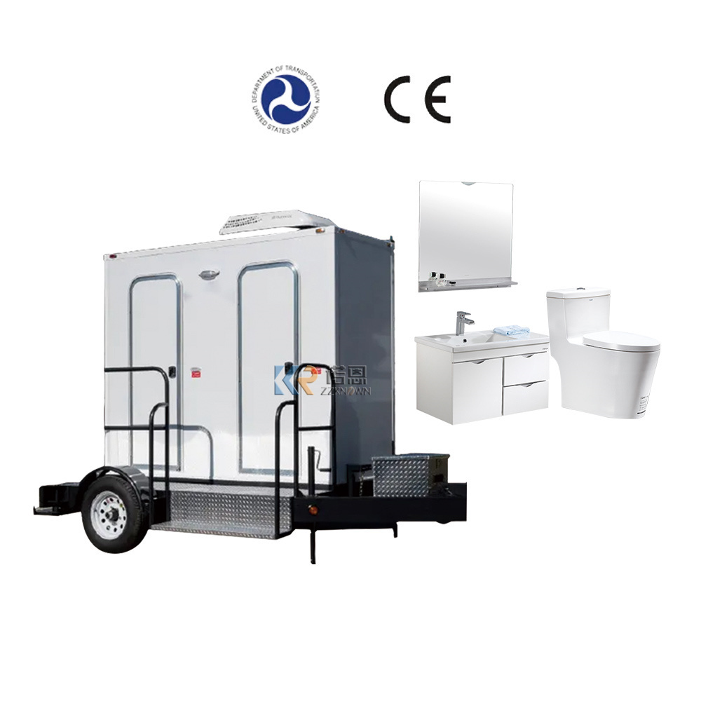 2024 Modern Outdoor Movable Mobile Toilets In Kenya Outdoor 2 Stall Steel Camping Portable Restroom Trailers Wc Toilet Box Cabin