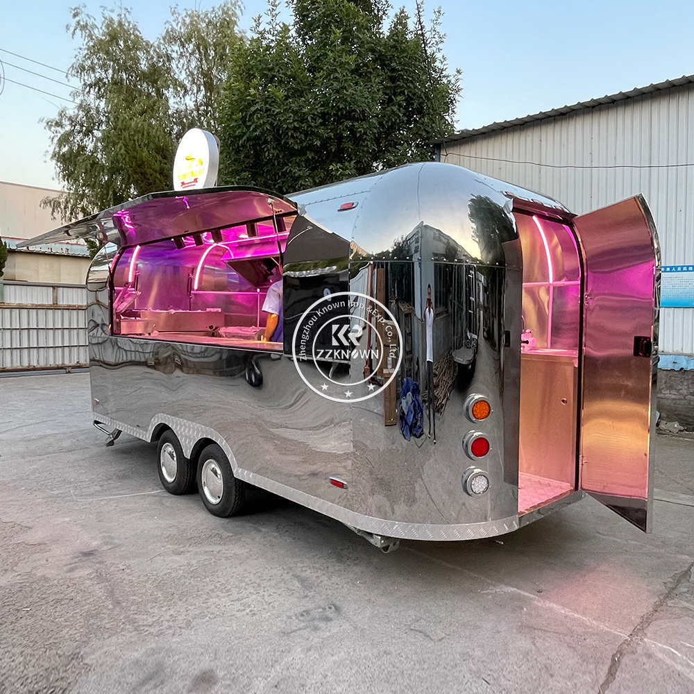 2024 Mobile Food Cart Coffee Catering Concession Airstream Fast Food Trailer Fully Equipped Ice Cream Food Truck