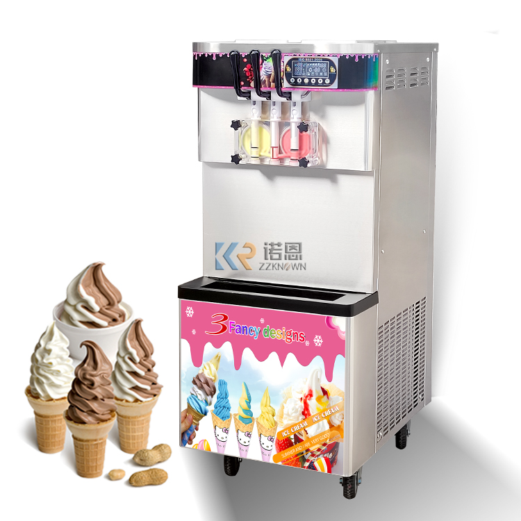 2024 Oceanpower New Ice Cream Machine Snack Commercial Frozen Yogurt Maker Air Pump Soft Ice Cream Vending Machine Mcdonalds