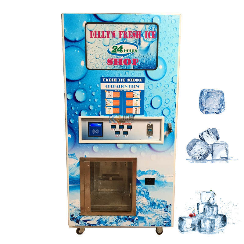 2024 Hot Selling Outdoor Self-service Ice Vending Machine 24 Hours Ice Cube Combo Vending Machine